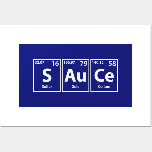 Sauce (S-Au-Ce) Periodic Elements Spelling Wall Art by cerebrands